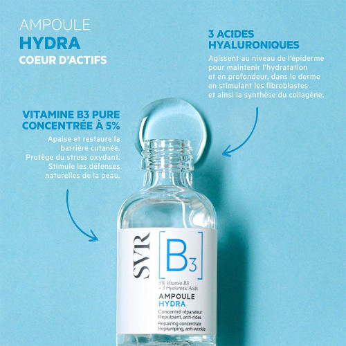 SVR B3 Ampoule Hydra 30ml - Réparateur Intense, Anti-rides
