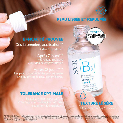 SVR B3 Ampoule Hydra 30ml - Réparateur Intense, Anti-rides