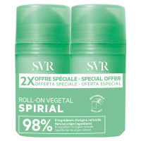 Spirial Déodorant 24h Végétal Roll-On Lot de 2 x 50 ml