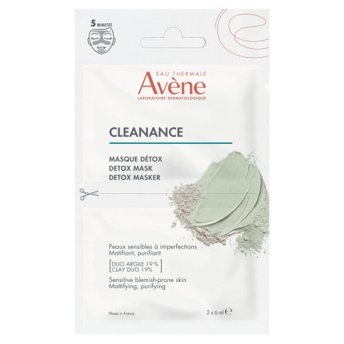CLEANANCE Masque Détox Matifiant et Purifiant Unidose Visage Peaux Sensibles à Imperfections 2 x 6 ml