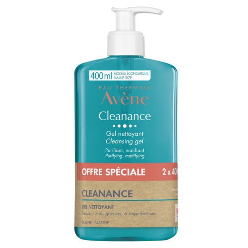 Cleanance Gel Nettoyant Purifiant Matifiant 2 x 400 ml