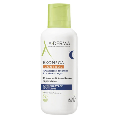 A-Derma Exomega Control Crème Nuit 400ml Peau Apaisée Hydratée