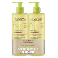 Aderma Exomega Control Huile Lavante 2x500ml Peaux Atopiques
