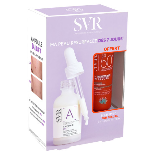 SVR Ampoule Lift 30ml + Sun Secure SPF50+ Teint Uniforme Jeunesse