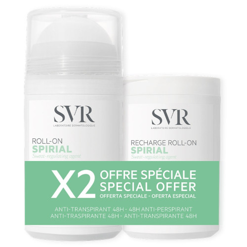 SVR Spirial Anti-Transpirant 48h 50 ml + Recharge - Protection Durable