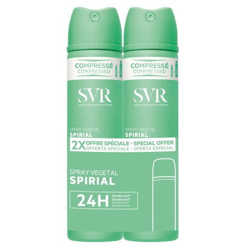 SVR Spirial Spray Déodorant 2x75ml Anti-Humidité 48h sans Alu