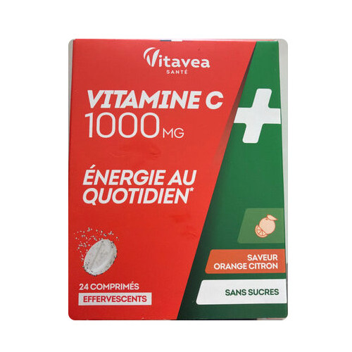 Nutrisanté Vitamine C 1000 mg 24 comprimés Effervescents Énergie Immunité