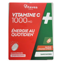 Nutrisanté Vitamine C 1000 mg 24 comprimés Effervescents Énergie Immunité