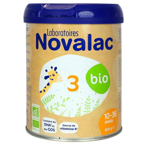 Novalac 3 Lait Croissance Bio 800g - Soutien Nutritionnel