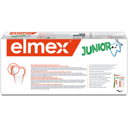 ELMEX Dentifrice Junior 7-12 ans 2x75mL - Protection denture mixte