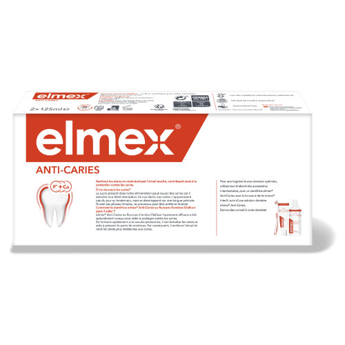 Elmex Protection Caries 2x125mL - Dents Résistantes, Prévention Caries