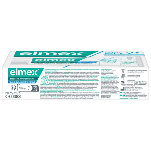 Elmex Sensitive Pro Blancheur 2x75mL - Protection et Blancheur