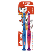 Elmex Duo Brosses à Dents Enfant 3-6 Ans - Nettoyage Doux