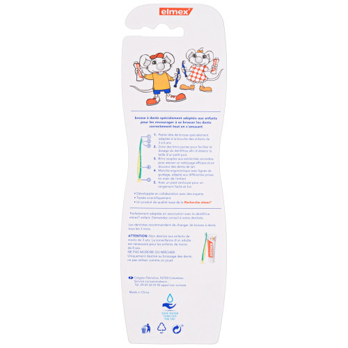 Elmex Duo Brosses à Dents Enfant 3-6 Ans - Nettoyage Doux