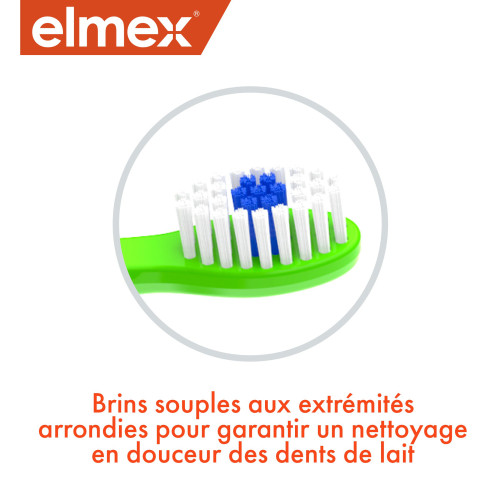 Elmex Duo Brosses à Dents Enfant 3-6 Ans - Nettoyage Doux