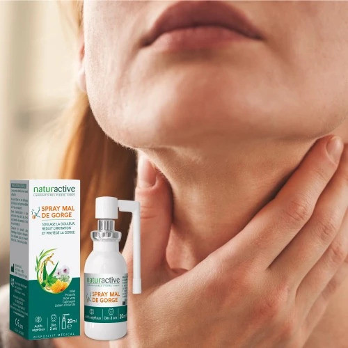 Naturactive Spray Mal de Gorge 20ml Apaise et Protège Rapidement