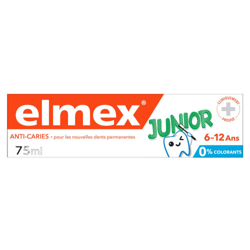 Elmex Dentifrice Junior 75ml - Protection émail et caries
