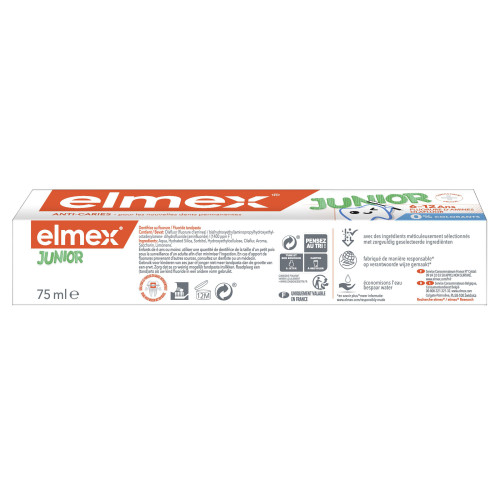 Elmex Dentifrice Junior 75ml - Protection émail et caries