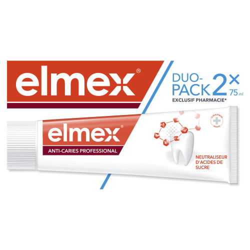 ELMEX Dentifrice Anti-Caries Pro 2x75ml - Protection Efficace
