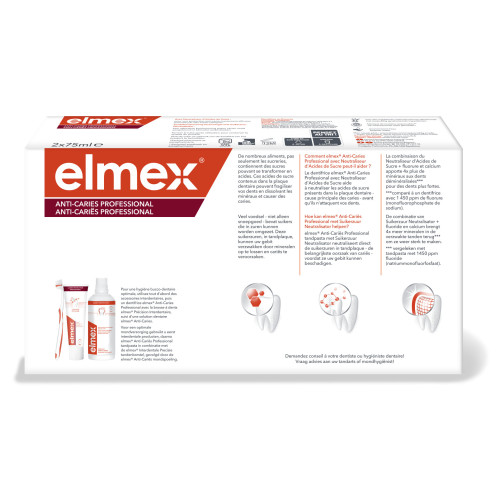ELMEX Dentifrice Anti-Caries Pro 2x75ml - Protection Efficace