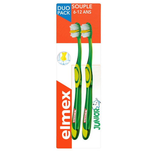 Elmex Brosses à Dents Junior 6-12 Ans 2 Unités - Nettoyage Efficace