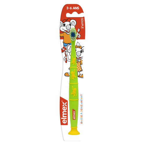 ELMEX Brosse à Dents Enfant 3-6 Ans - Nettoyage Doux et Ludique