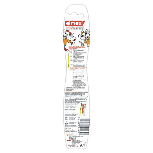 ELMEX Brosse à Dents Enfant 3-6 Ans - Nettoyage Doux et Ludique