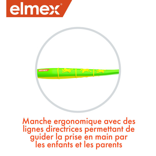 ELMEX Brosse à Dents Enfant 3-6 Ans - Nettoyage Doux et Ludique