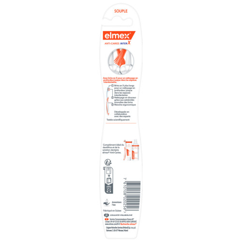 Elmex Brosse à Dents InterX Souple - Nettoyage Doux et Efficace