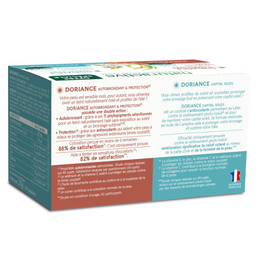 Doriance Autobronzant 90 caps Peau ferme et éclatante Pharma360