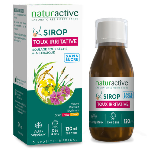 Naturactive Sirop Toux Irritative 120 ml Soulagement Rapide Offert