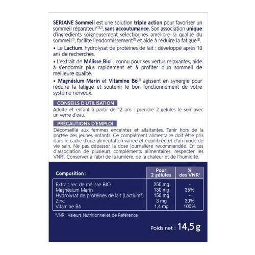 Naturactive Sériane Sommeil 30 Gélules Améliorez Votre Sommeil