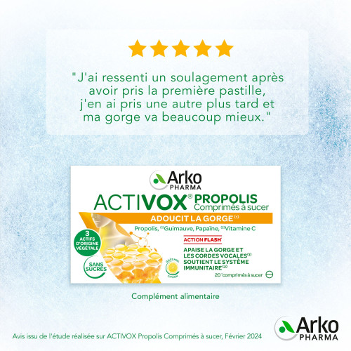 Activox Propolis Miel Citron Arkopharma 20 Comprimés - Gorge Apaisée