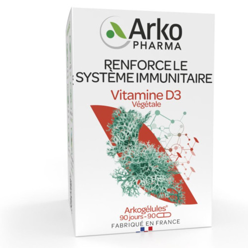 Arkogélules Vitamine D3 Végétale 90 Gélules - Renforce Immunité et Os