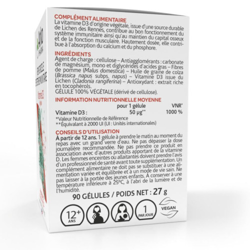 Arkogélules Vitamine D3 Végétale 90 Gélules - Renforce Immunité et Os