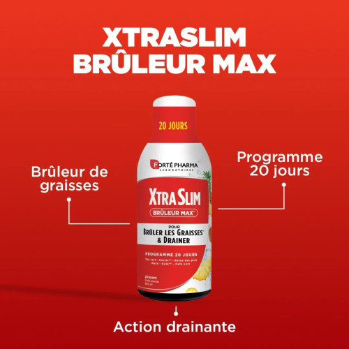 XTRASLIM Brûleur Max 500ml - Action Drainante et Brûle-Graisses
