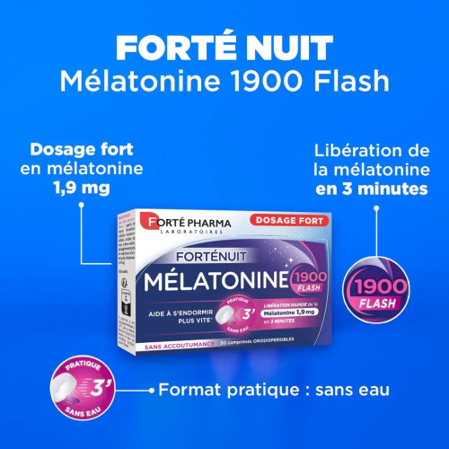 Forté Pharma Mélatonine 1900 Flash 30cp - Sommeil Réparateur