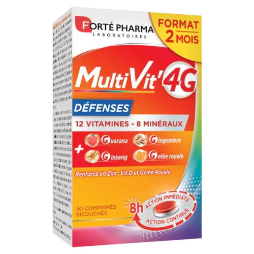 Forte Pharma Multivit'4G 30 Comprimés - Boost Immunitaire
