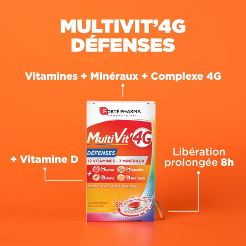 Forte Pharma Multivit'4G 30 Comprimés - Boost Immunitaire