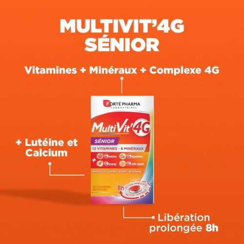 Forte Pharma MultiVit'4G Senior 30cp - Tonus et Vitalité