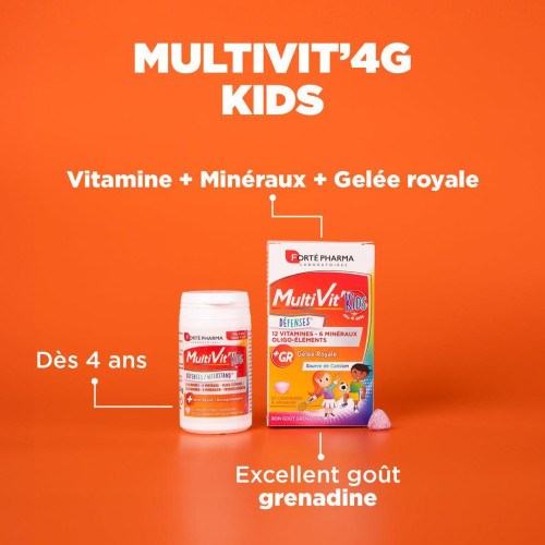 Forte Pharma Multivit'Kids 30 Comprimés - Boost Immunité et Croissance