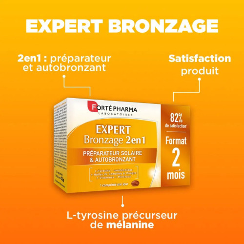 Forte Pharma Expert Bronzage 56 Comprimés - Teint Hâlé Naturel sur