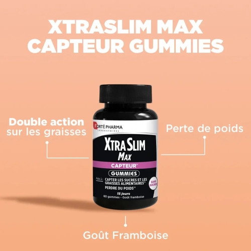 FORTE PHARMA XtraSlim Max 60 Gummies - Aide Minceur et Brûle Graisses