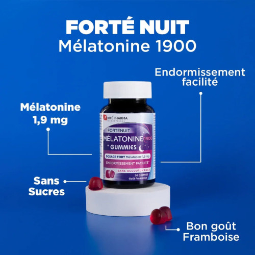 Forté Nuit Mélatonine 1900 30 Gummies