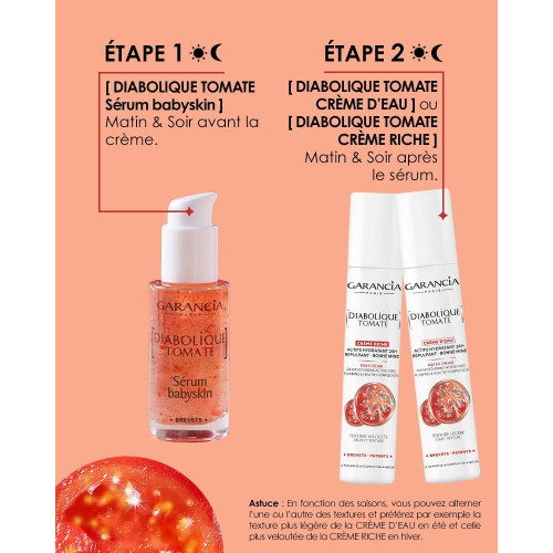 Garancia Diabolique Tomate Sérum 30ml Hydratation 72h Éclat Peau