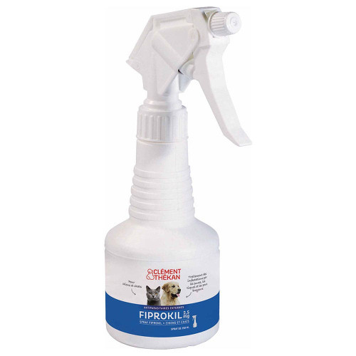 Clement Thekan Fiprokil Spray 250mL - Elimine Puces Tiques Poux