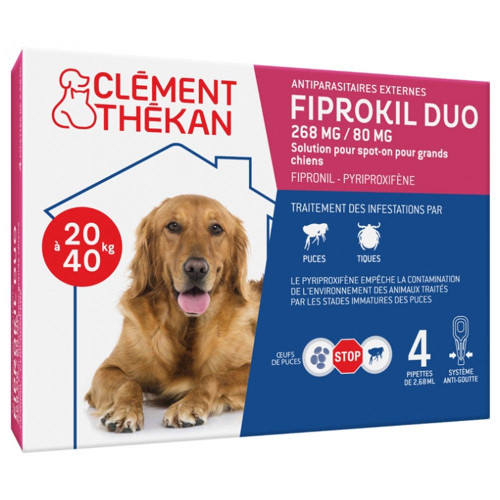 Fiprokil Duo Chien 4 Pipettes - Protection 7 Semaines