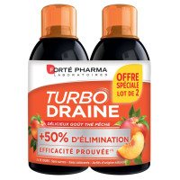 FORTE PHARMA Turbodraine Thé Vert Pêche 2x500ml - Elimination Eau
