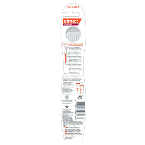 Elmex Brosse à Dents Ultra Soft - Nettoyage Doux, Prévention Caries