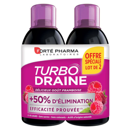 FORTE PHARMA Turbodraine Framboise 2x500ml - Elimination et Minceur